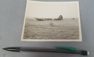 Wwii Us Photo Crashed German Bomber Plane Desert Shot Down Benghazi