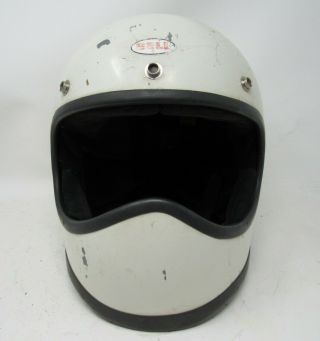 Vintage 1970s Bell Moto Star Helmet / Bell Moto Star / White /