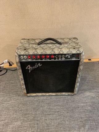 Vintage Fender Champ 12 " Red Knob " Guitar Tube Amp In Snakeskin Rare Model