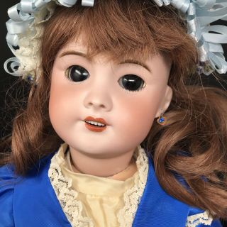 Antique French Doll Sfbj 301 Bebe Pin Jumeau 21 " With Swivel Head And Earrings