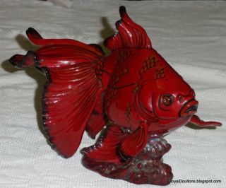 ULTRA RARE Gansu Fish Royal Doulton Flambe Figurine Burslem Artwares BA39 2