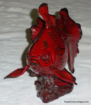 ULTRA RARE Gansu Fish Royal Doulton Flambe Figurine Burslem Artwares BA39 4