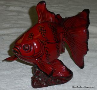 ULTRA RARE Gansu Fish Royal Doulton Flambe Figurine Burslem Artwares BA39 5