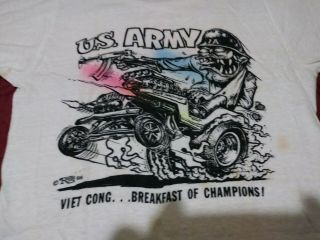 Vintage Ed Roth Big Daddy,  Vietnam T Shirt,  Army,  1966,  Rare,