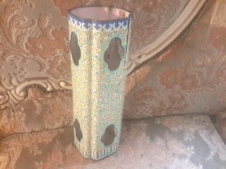 Rare Antique Vintage Chinese Cloisonne Enamel Vase Hat Stand Marked 6