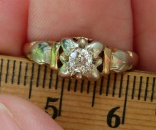 14K ANTIQUE VINTAGE ART DECO FILIGREE OLD EUROPEAN CUT DIAMOND ENGAGEMENT RING 4