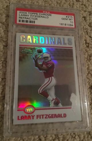 2004 Topps Chrome Refractor Larry Fitzgerald Rc Psa 10 Rookie Rare Hof Wr Wow