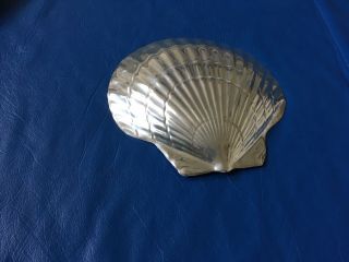 Vintage Tiffany & Co Makers Sterling Silver Shell Dish Tray 6 Inch 1960 