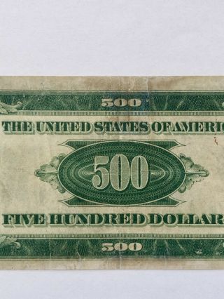 1934 Federal Reserve Note $500 Dollar Bill Chicago G00166783A - Rare 7