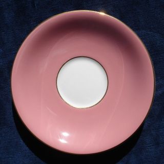 Aynsley Saucer No Number Pink White & Gold Trimmed 5 9/16 " / 14,  2cm.  A1 Shape