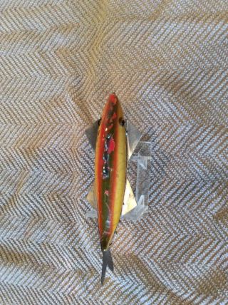 Heddon Four Point ICE DECOY Glass Eye Wood Lure in RAINBOW 2