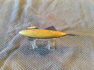 Heddon Four Point ICE DECOY Glass Eye Wood Lure in RAINBOW 4