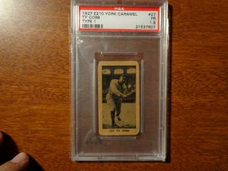 1927 E210 York Caramel Ty Cobb Type 1 27 Psa 1.  5 Very Rare Tough Card