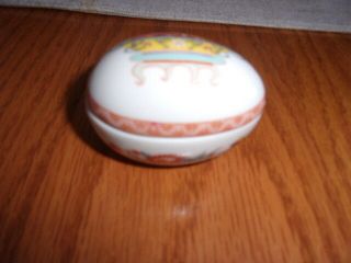 Egg Shape Trinket Box Bernardaud Limoges France Fou Teheou Flowers