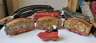 Rare Vintage Lionel Walt Disney Mickey Mouse Circus Train Tin Litho Cars Micky