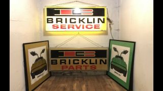 BRICKLIN Vintage RARE,  lighted dealer hanging signs,  More 10