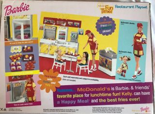 2001 Barbie NIP McDonald ' s Fun Time Restaurant Playset 88811 Mattel 2