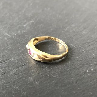 Antique 1911 18 Carat Gold Ruby,  Diamond & Pearl Ring 5