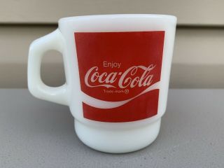 Rare Fire King Oven Proof Coca Cola Stackable Mug