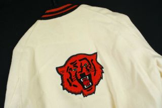Vtg 70s Delong Tiger Varsity Jacket Wool Lettermans Mens L Blank Rockabilly