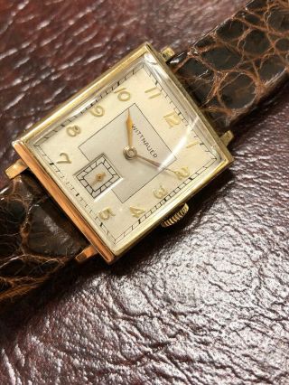 Vintage Antique Wittnauer 10k Gold Filled Square Watch Mechanical 15 Jewels