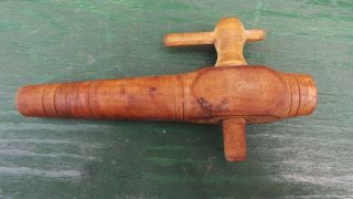 Vintage Wood Wooden Beer Whiskey Barrel Tap Spigot Spout Keg Bung BERAROUGH PA 4