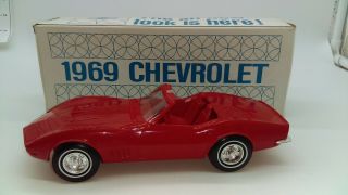 Vintage Chevrolet Dealer Promo Toy Model 1969 427 Corvette Astro Red Car W/ Box