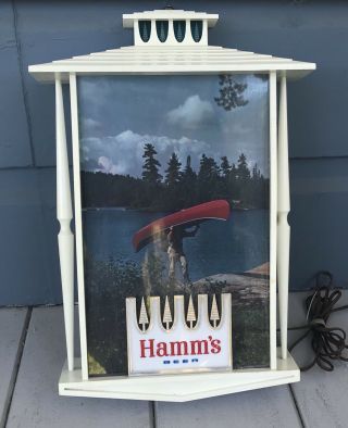 Vintage Hamms Hamm’s Beer Canoe Lighted Wall Sign Light 2