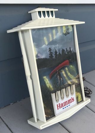 Vintage Hamms Hamm’s Beer Canoe Lighted Wall Sign Light 6