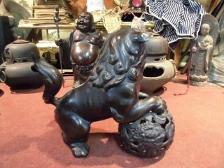 Japanese Iron Sculpture SHISHI LION DOG SHINTO SEA FREIGHT VIDEOS 5