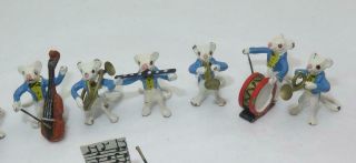Vintage Austrian Cold Painted Bronze Miniature Mouse 10 Piece Music Band RARE 4