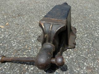 Antique bench vise & anvil combination blacksmith patented 1912 No 380A forge 6