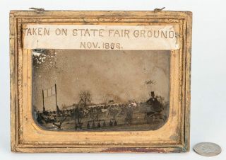 Rare 1858 State Fair Ambrotype,  Man In Stovepipe Hat,  Possibly Abraham Lincoln?