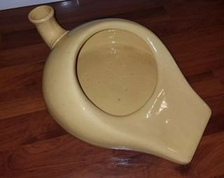 Porcelain Ceramic Bed Pan Antique Vintage Chamber Pot Urinal Gold/yellow