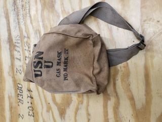 Wwii Military Usn U Gas Mask Nd Mark Iv Bags Canvas Cloth Vintage