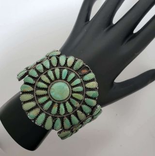 Vintage Navajo Sterling Turquoise Cuff Signed Lmb Larry Moses Begay Wb5 - Lmb1