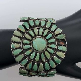 Vintage Navajo Sterling Turquoise Cuff Signed LMB Larry Moses Begay WB5 - LMB1 2