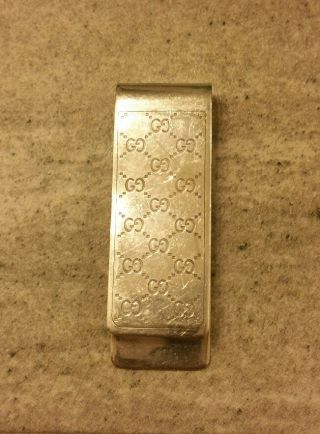 Gucci Money Clip Vintage Authentic Sterling Silver 925 Interlocking Gucci Gg 