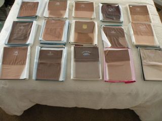 33 Vintage Seamless Nylons Sizes 11,  10 1/2,  10