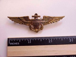 Wwii Pinback Usn/usmc Pilot Wings Made By Orber