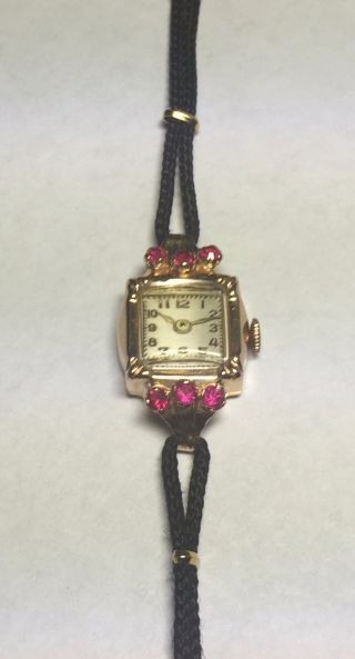 Vintage 18k Rose Gold Sultana Swiss 17 Jewels Mechanical Ladies Watch