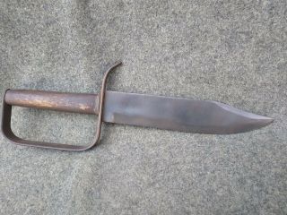 Rare Confederate Civil War D Guard Bowie Knife Marked " W J Mcelroy 1863 "