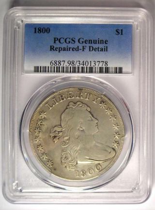 1800 Draped Bust Silver Dollar $1 - Certified PCGS Fine Details - Rare Coin 2