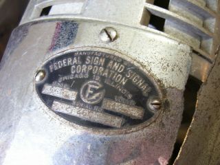 VINTAGE FIRE SIREN BY FEDERAL SIGN & SIGNAL - 12 VOLT - 3