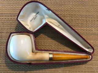 Extra Rare Dunhill Block Meerschaum Pipe,  Gold Band,  From 40’s