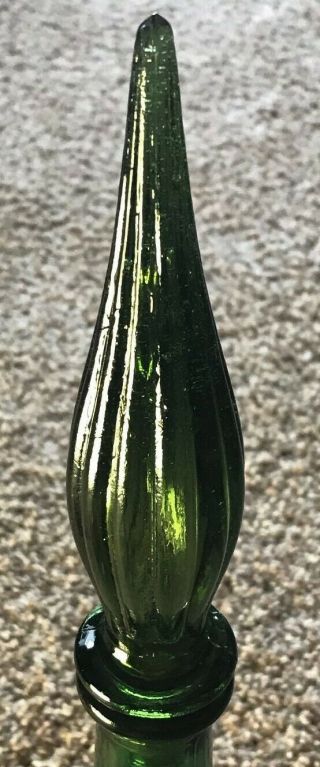 Vintage Empoli Italian Art Glass Green 22.  5 