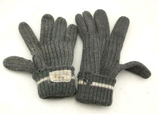 Ww2 Wwii German Army Wool Winter Gloves 1 Ring With Name