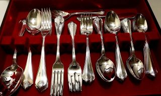 ONEIDA KING JAMES COMPLETE Service for 12,  Serving Silver Plate 5