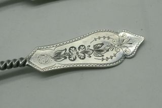 6 Antique Silver Spoons Twist Handle Duhme No.  1 Pattern 3