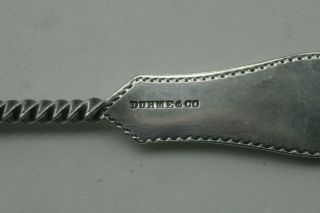 6 Antique Silver Spoons Twist Handle Duhme No.  1 Pattern 6